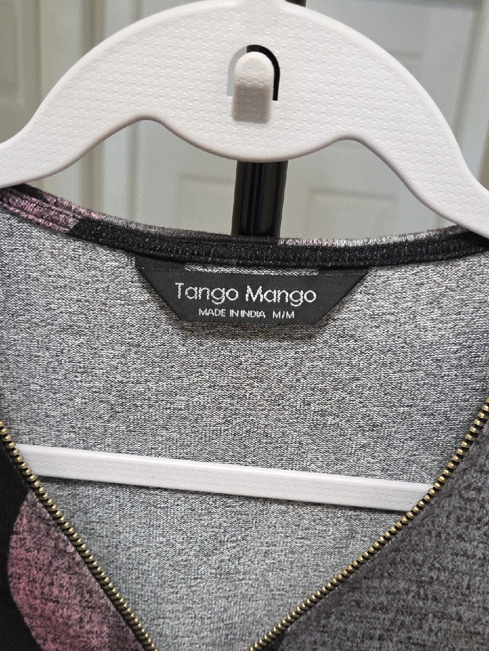 NWT Tango Mango Black & Pink Polka Dot Zip-Front Knit Dress 3/4 Sleeve Tie Waist - Picture 3 of 9